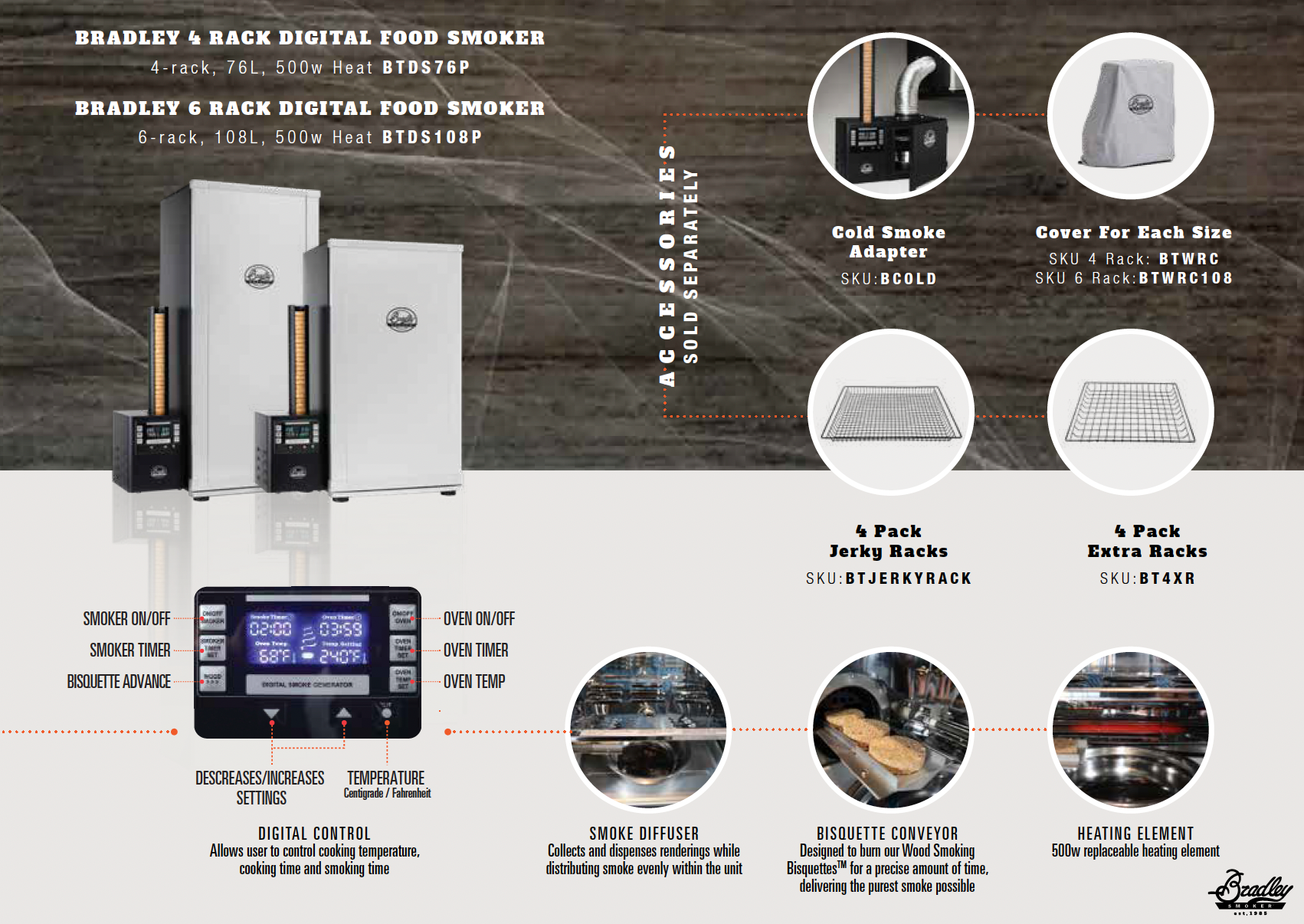 Bradley Digital Electric Smoker - 6 Rack, 108L